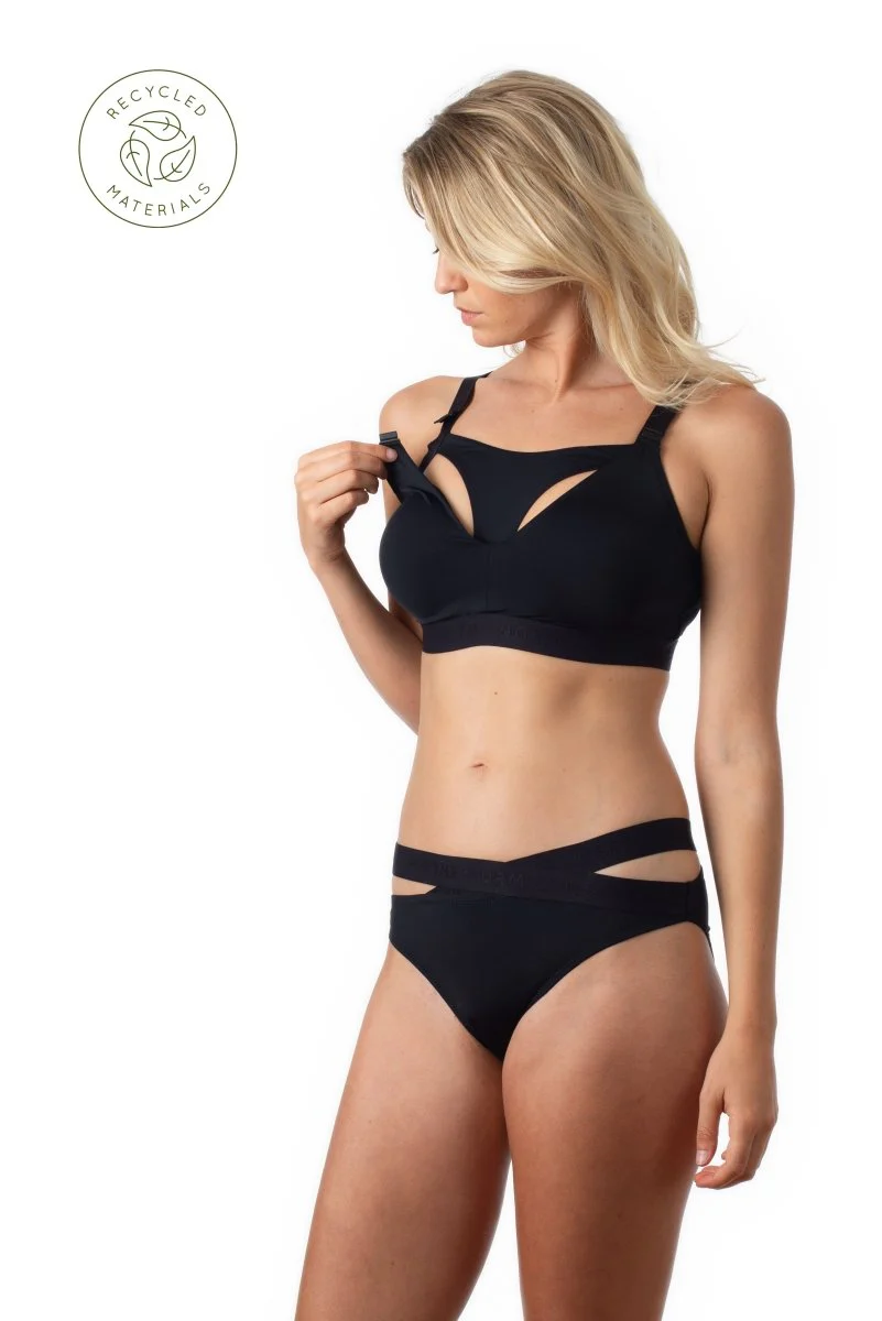 Defy Crop Black Nursing Bra - Wirefree - Image 3