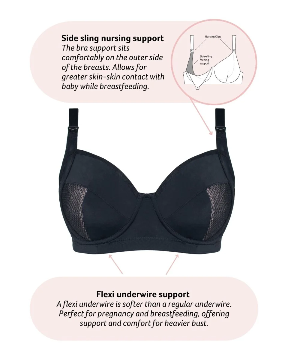 Enlighten Balconette Nursing Bra - Black - Image 6