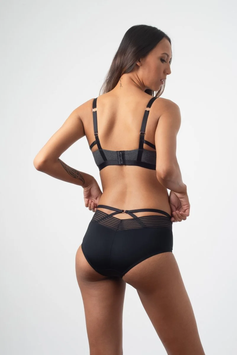 Escapist Grey Cotton Wrap Contour Nursing Bra - Wirefree - Image 3