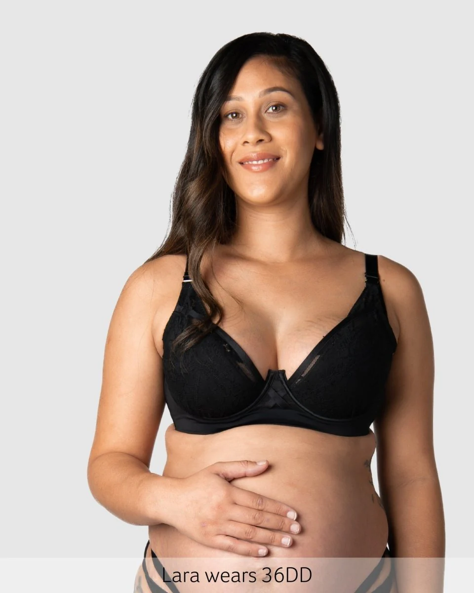 Goddess Plunge Lace Nursing Bra - Black - Image 3