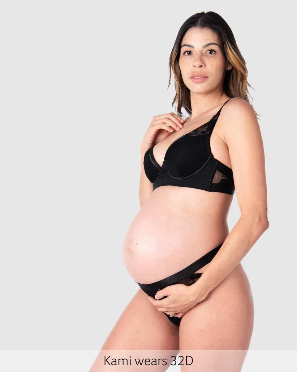 Goddess Plunge Lace Nursing Bra - Black - Image 7