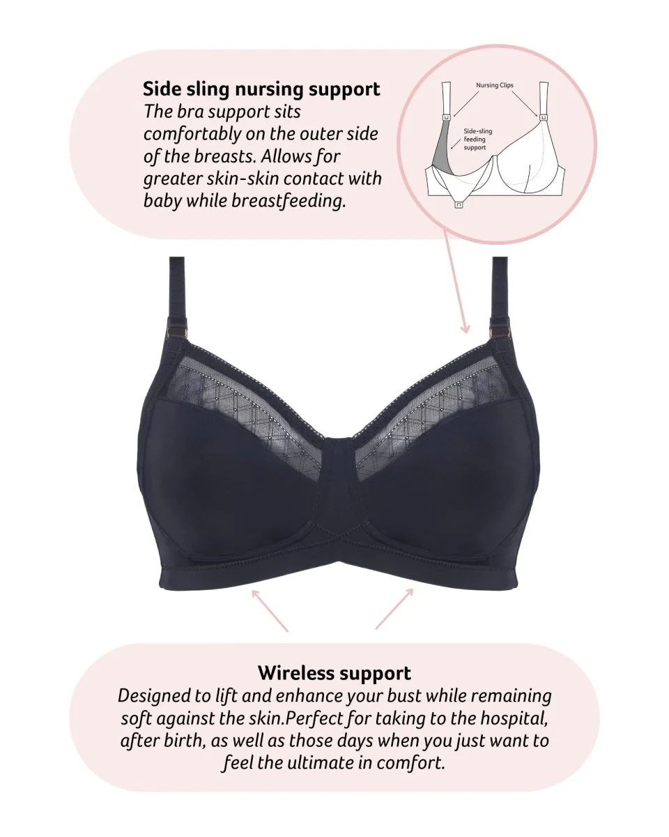 Lunar Eclipse Full Cup Nursing Bra - Black - Image 6