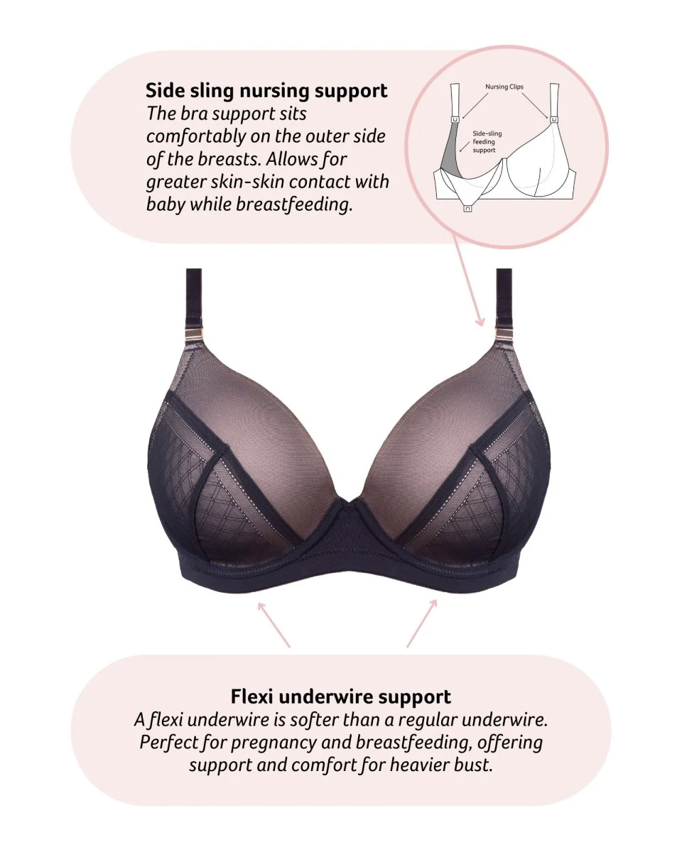 Lunar Eclipse T-Shirt Nursing Bra - Black - Image 6