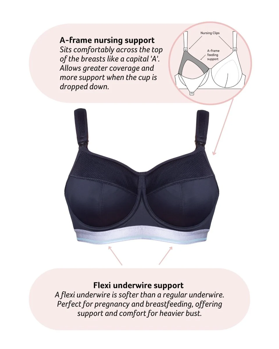 Reactivate Sports Nursing Bra - Black - Image 4