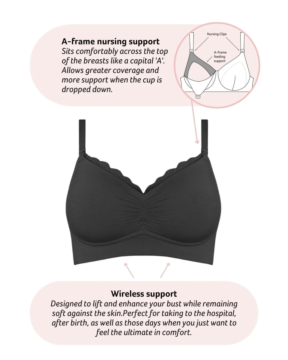 Serenity Bamboo Nursing Bra - Black - Image 6