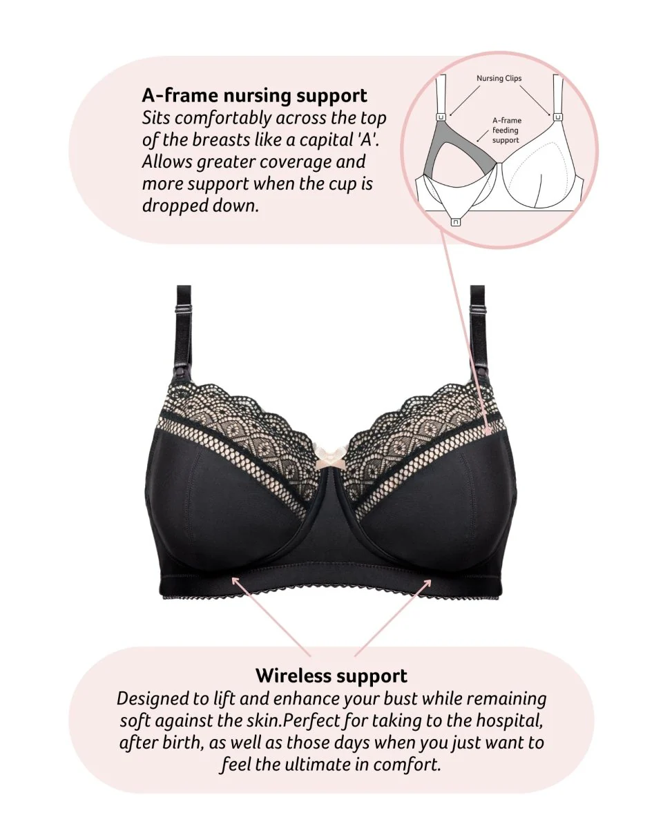 Show Off Full Cup Nursing Bra - Black - Image 7