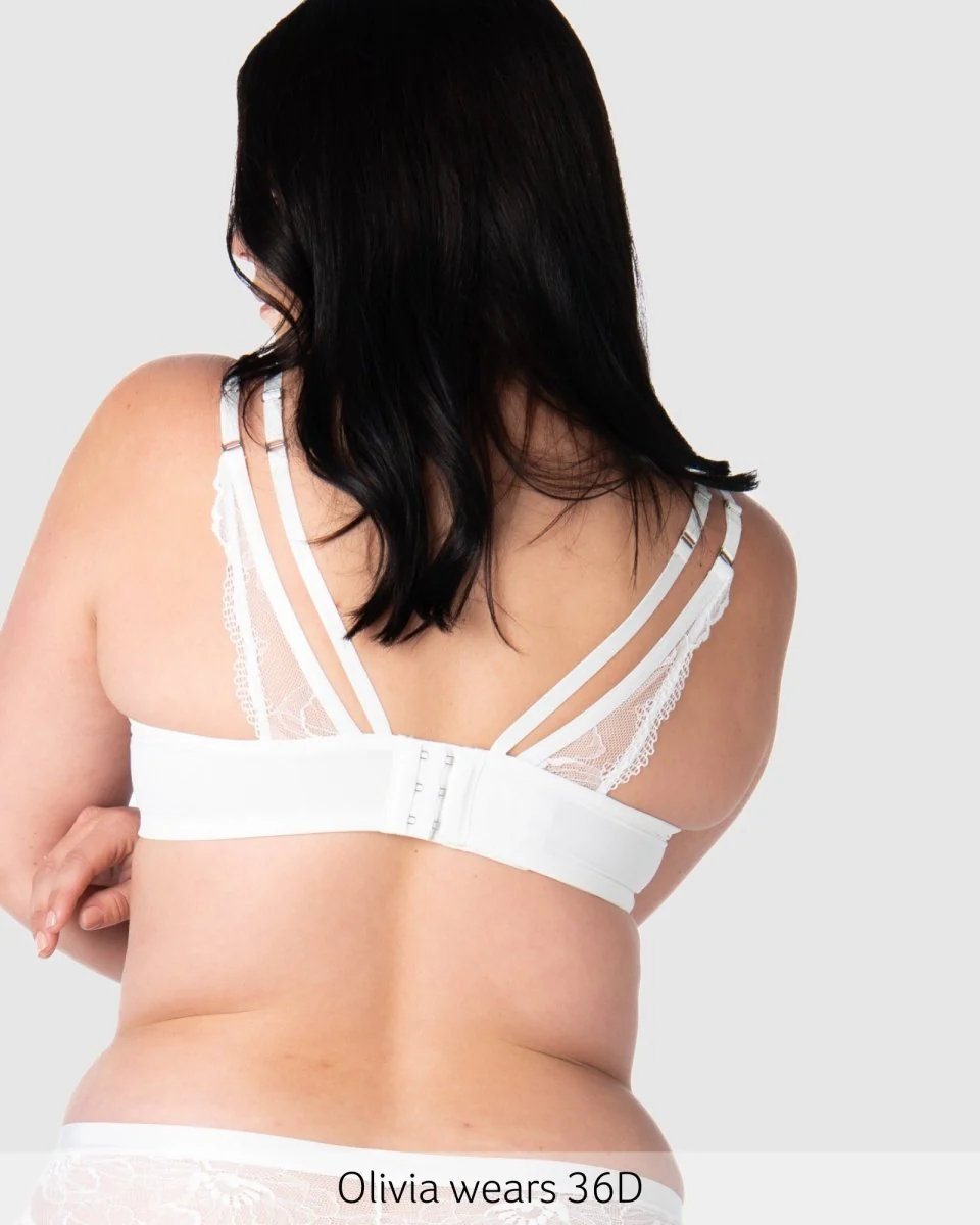 True Luxe Plunge Nursing Bra - White - Image 5
