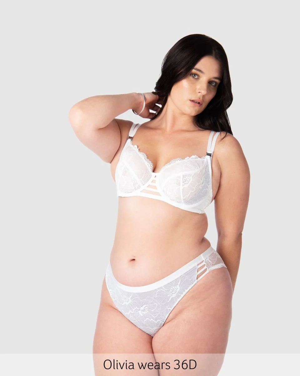 True Luxe Plunge Nursing Bra - White - Image 7