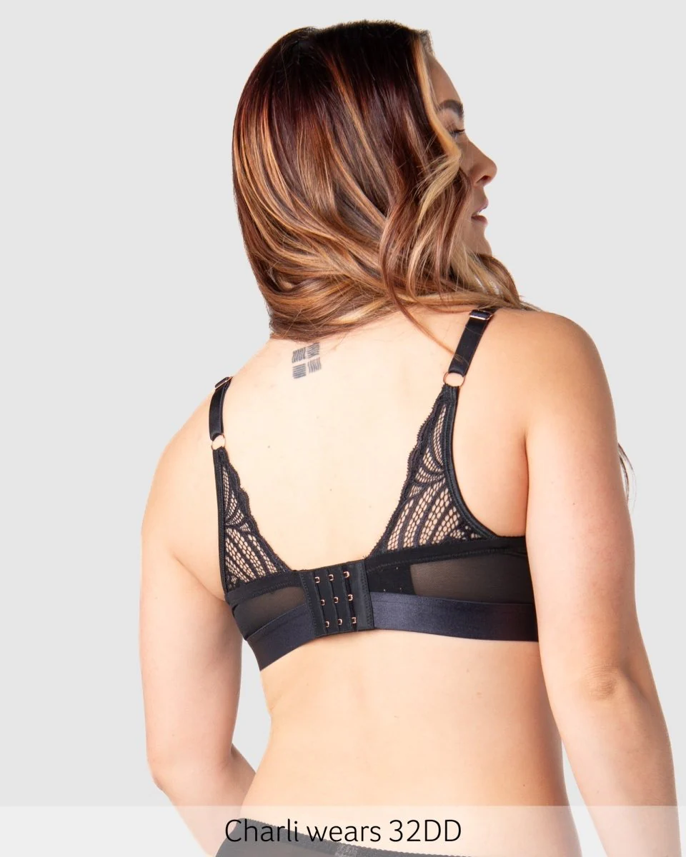 Warrior Low Plunge Nursing Bra - Black - Image 6