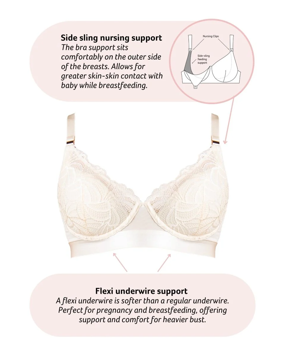 Warrior Low Plunge Nursing Bra - Ivory - Image 5